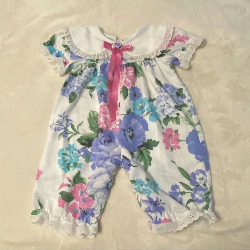 VTG ATLANTA APPAREL / Floral Balloon Romper Size 6 months